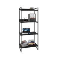 Estante Kuadra 60x40x146cm C/04 Prateleiras Preto ônix / Est.preta Preto ônix / Est.preta - 5