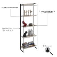 Estante Dynamica 60x30x187cm C/05 Prateleiras Snow / Est.preta Snow / Est.preta