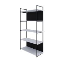 Estante C/05 Prateleiras 152x80x33cm C/fundo Yon Branco Tx/est.preta Branco Tx/est.preta - 1