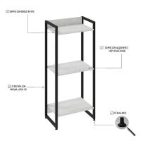 Estante Dynamica 45x30x104cm C/03 Prateleiras Snow / Est.preta Snow / Est.preta - 3