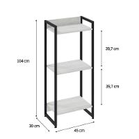 Estante Dynamica 45x30x104cm C/03 Prateleiras Snow / Est.preta Snow / Est.preta - 5