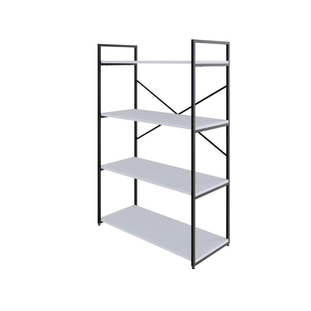 Estante C/04 Prateleiras 118x80x33cm Yon Branco Tx/est.preta Branco Tx/est.preta - 1