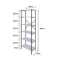 Estante C/06 Prateleiras 186x60x33cm Tub Tueh1866 Branco Chess - Est.preta Branco Chess / Est.preta - 7