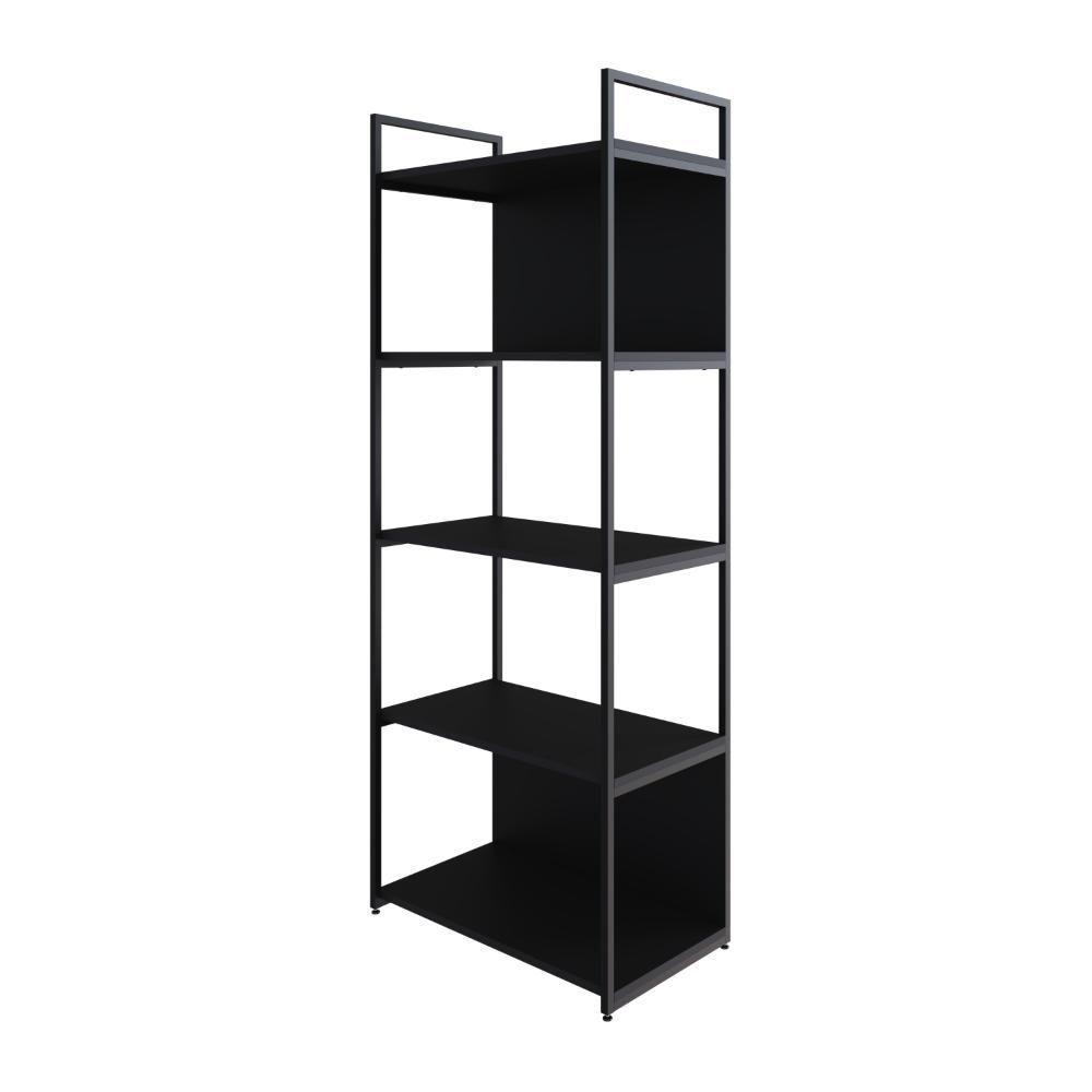Estante C/05 Prateleiras 152x60x33cm C/fundo Yon Preto Tx/est.preta Preto Tx/est.preta - 1