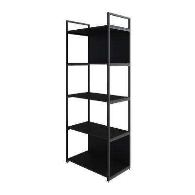 Estante C/05 Prateleiras 152x60x33cm C/fundo Yon Preto Tx/est.preta Preto Tx/est.preta
