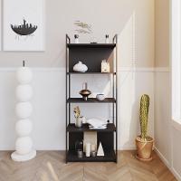 Estante C/05 Prateleiras 152x60x33cm C/fundo Yon Preto Tx/est.preta Preto Tx/est.preta