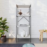 Estante C/04 Prateleiras 118x45x33cm Tub Tueh1144 Snow - Est.preta Snow / Est.preta