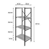 Estante C/04 Prateleiras 118x45x33cm Tub Tueh1144 Snow - Est.preta Snow / Est.preta - 7