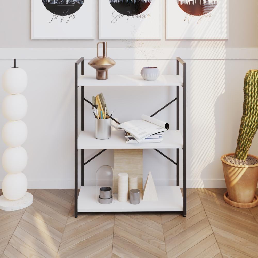 Estante C/03 Prateleiras 84x60x33cm Yon Branco Tx/est.preta Branco Tx/est.preta - 2