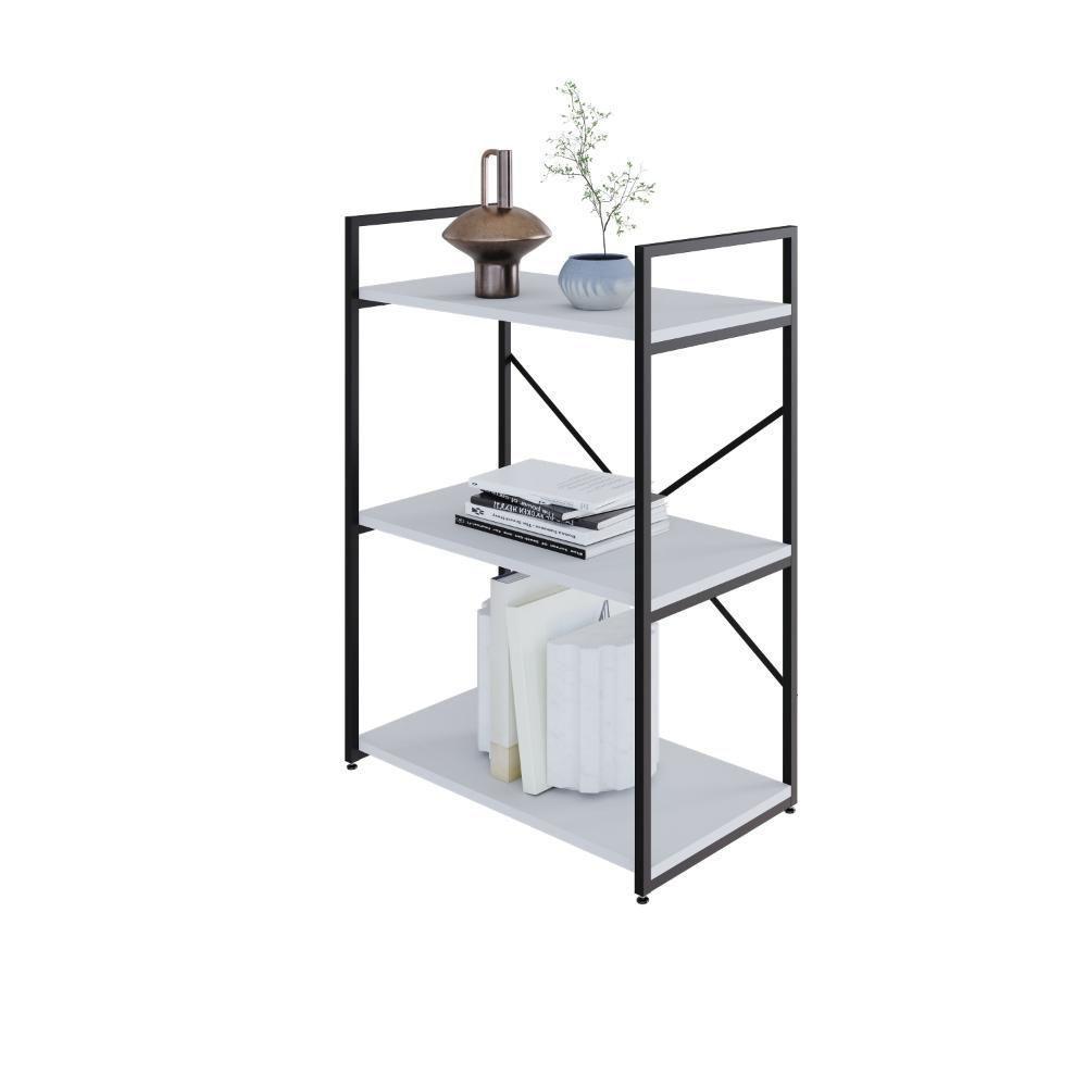 Estante C/03 Prateleiras 84x60x33cm Yon Branco Tx/est.preta Branco Tx/est.preta - 4