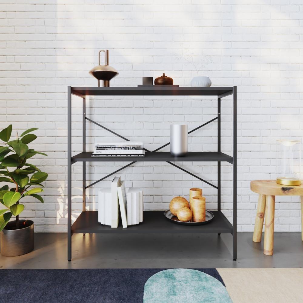 Estante C/03 Prateleiras 84x80x33cm Tub Tueh883 Preto ônix - Est.preta Preto ônix / Est.preta - 4