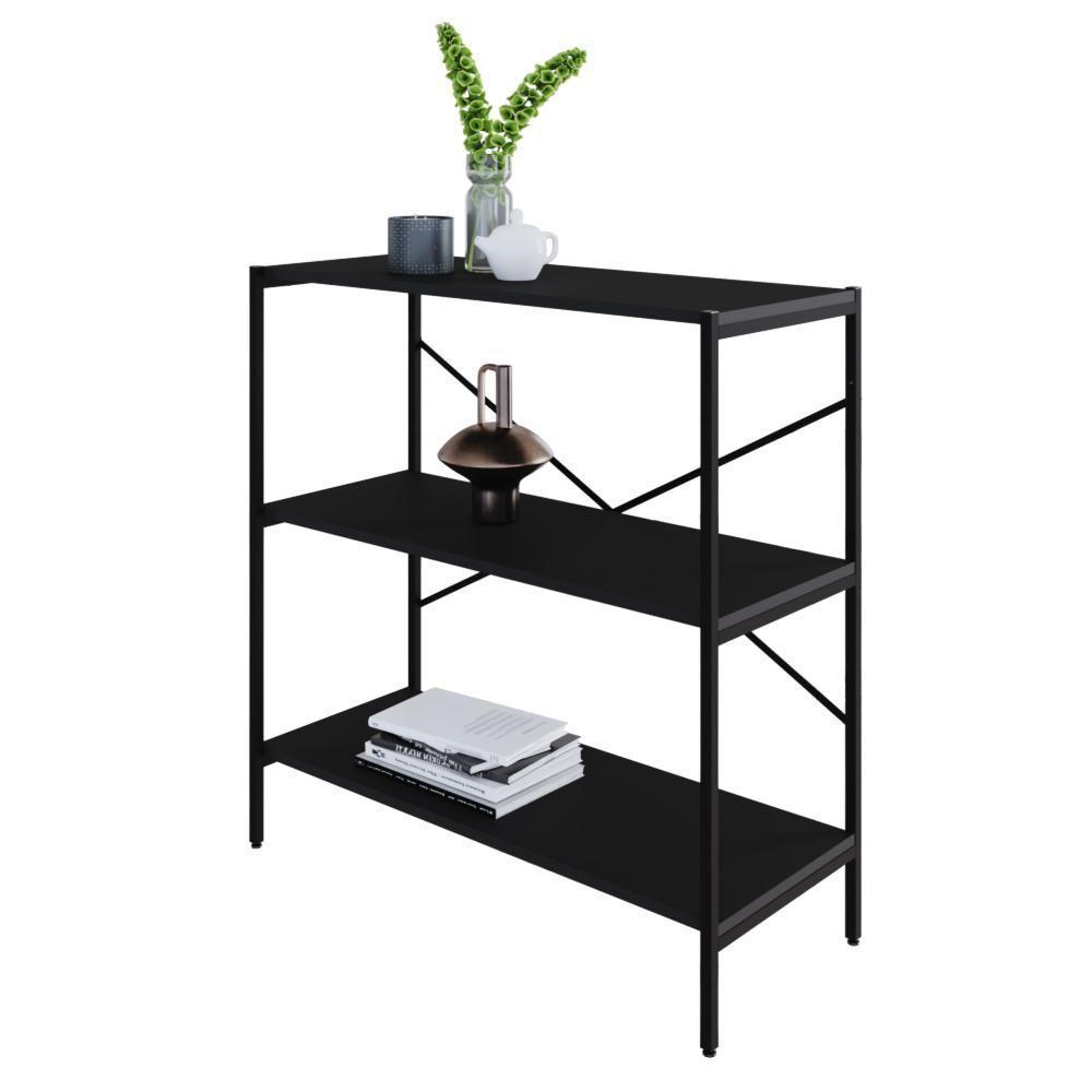 Estante C/03 Prateleiras 84x80x33cm Tub Tueh883 Preto ônix - Est.preta Preto ônix / Est.preta - 5