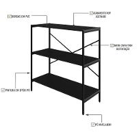 Estante C/03 Prateleiras 84x80x33cm Tub Tueh883 Preto ônix - Est.preta Preto ônix / Est.preta - 3