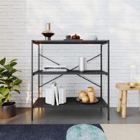 Estante C/03 Prateleiras 84x80x33cm Tub Tueh883 Preto ônix - Est.preta Preto ônix / Est.preta