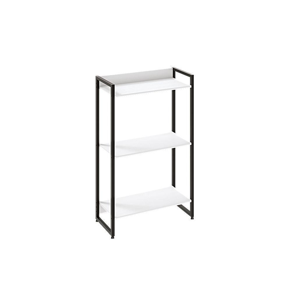 Estante Dynamica 60x30x104cm C/03 Prateleiras Branco Chess / Est.preta Branco Chess / Est.preta - 1