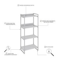 Estante Kuadra 60x40x146cm C/04 Prateleiras Branco Chess / Est.branca Branco Chess / Est.branca - 3