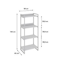 Estante Kuadra 60x40x146cm C/04 Prateleiras Branco Chess / Est.branca Branco Chess / Est.branca - 5