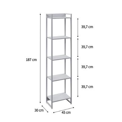 Estante Dynamica 45x30x187cm C/05 Prateleiras Branco Chess / Est.branca Branco Chess / Est.branca