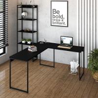 Mesa Em L Dynamica Diretor 150x140x75cm Preto ônix Estrutura preta - 2