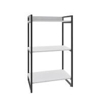 Estante Kuadra 60x40x104cm C/03 Prateleiras Branco Chess / Est.preta Branco Chess / Est.preta - 1