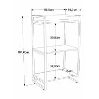 Estante Kuadra 60x40x104cm C/03 Prateleiras Branco Chess / Est.preta Branco Chess / Est.preta - 2