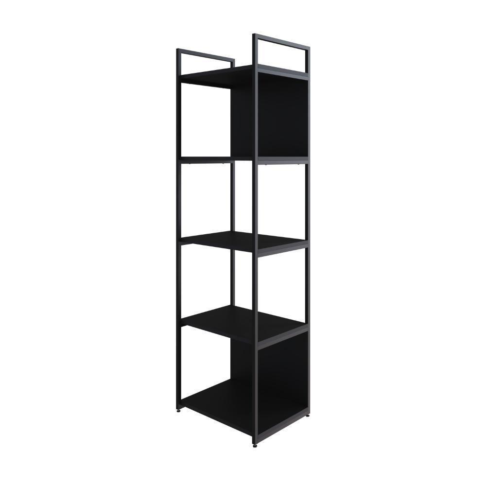 Estante C/05 Prateleiras 152x45x33cm C/fundo Yon Preto Tx/est.preta Preto Tx/est.preta - 1