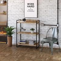 Estante Kuadra 80x40x104cm C/03 Prateleiras Carvalho / Est.preta Carvalho / Est.preta - 3