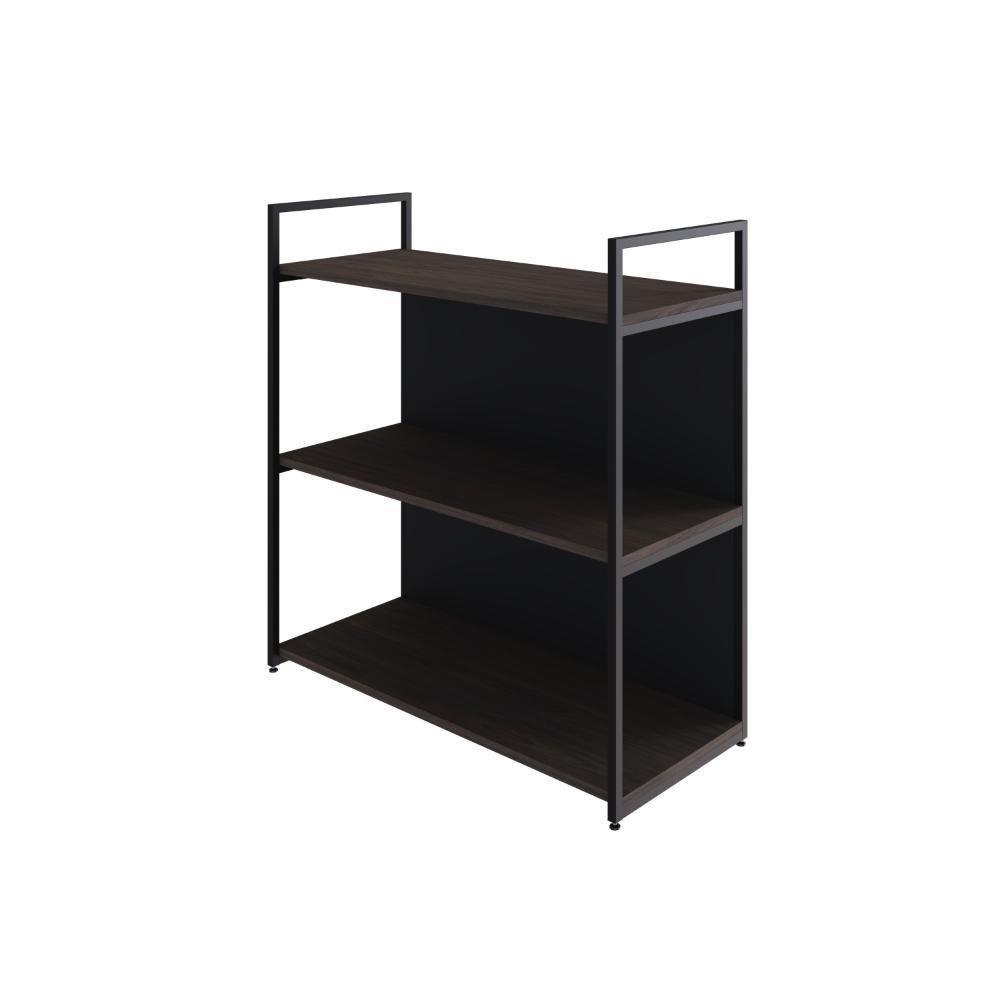 Estante C/03 Prateleiras 84x80x33cm C/fundo Yon Terracota/est.preta Terracota/est.preta - 1