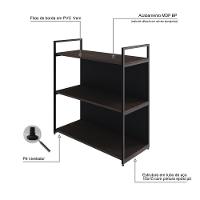 Estante C/03 Prateleiras 84x80x33cm C/fundo Yon Terracota/est.preta Terracota/est.preta - 3