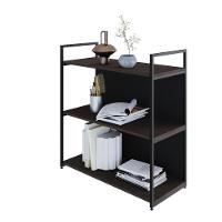 Estante C/03 Prateleiras 84x80x33cm C/fundo Yon Terracota/est.preta Terracota/est.preta