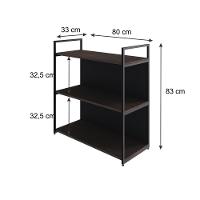 Estante C/03 Prateleiras 84x80x33cm C/fundo Yon Terracota/est.preta Terracota/est.preta - 5