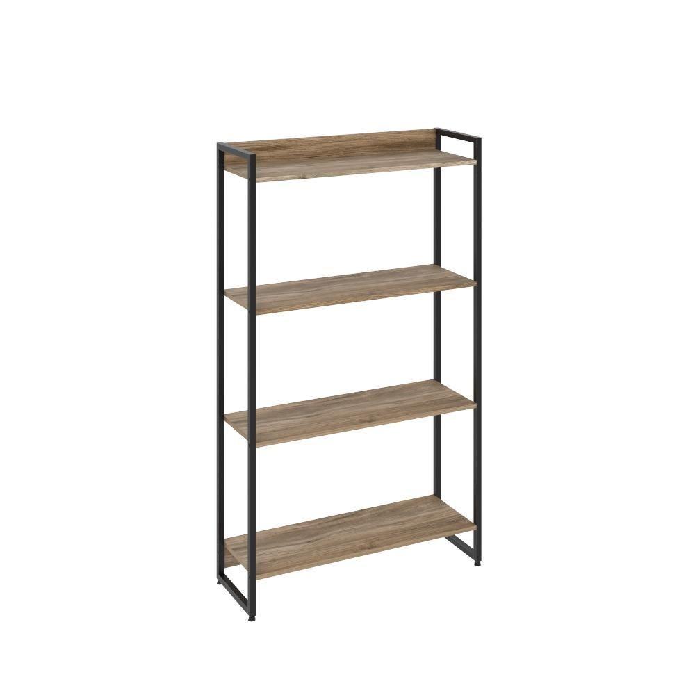Estante Dynamica 80x30x146cm C/04 Prateleiras Carvalho / Est.preta Carvalho / Est.preta - 1