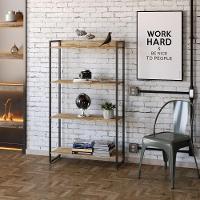 Estante Dynamica 80x30x146cm C/04 Prateleiras Carvalho / Est.preta Carvalho / Est.preta - 3