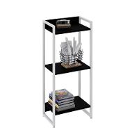 Estante Dynamica 45x30x104cm C/03 Prateleiras Preto ônix / Est.branca Preto ônix / Est.branca