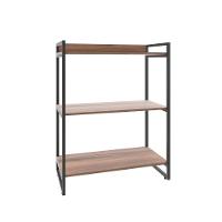 Estante Kuadra 80x40x104cm C/03 Prateleiras Nogal / Est.preta Nogal / Est.preta - 1