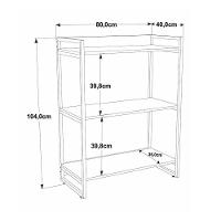 Estante Kuadra 80x40x104cm C/03 Prateleiras Nogal / Est.preta Nogal / Est.preta - 2