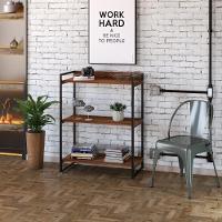 Estante Kuadra 80x40x104cm C/03 Prateleiras Nogal / Est.preta Nogal / Est.preta - 3