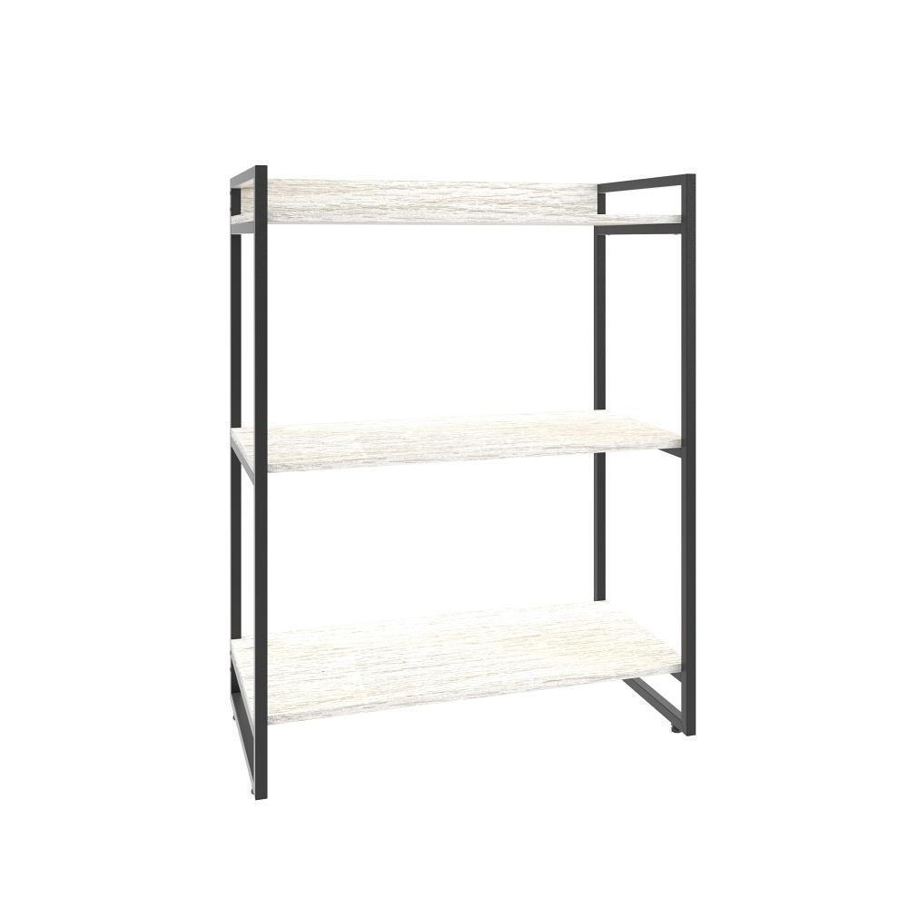 Estante Kuadra 80x40x104cm C/03 Prateleiras Snow / Est.preta Snow / Est.preta - 1