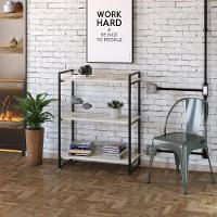 Estante Kuadra 80x40x104cm C/03 Prateleiras Snow / Est.preta Snow / Est.preta - 3