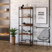 Estante Kuadra 60x40x187cm C/05 Prateleiras Nogal / Est.preta Nogal / Est.preta - 3