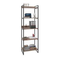 Estante Kuadra 60x40x187cm C/05 Prateleiras Nogal / Est.preta Nogal / Est.preta - 5