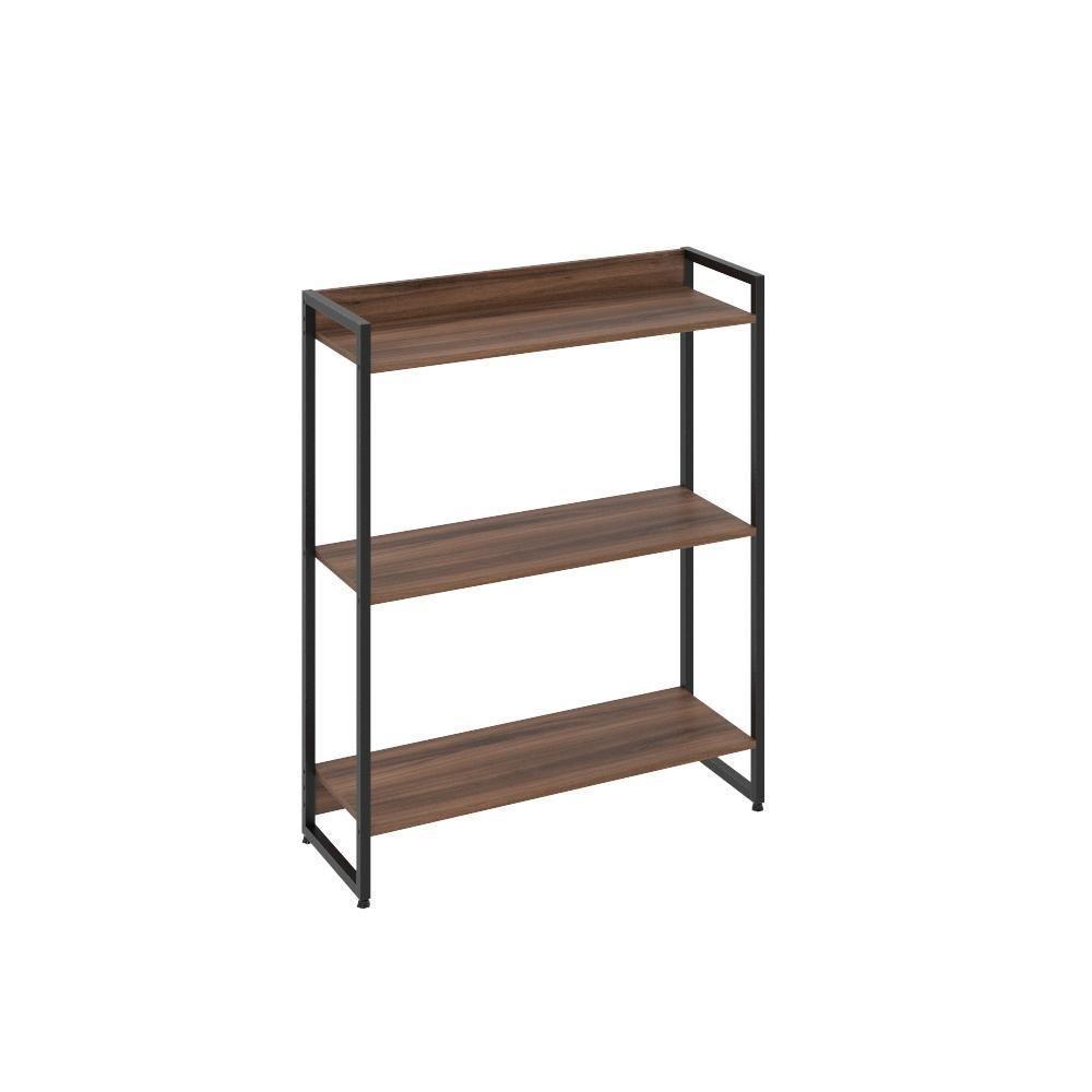 Estante Dynamica 80x30x104cm C/03 Prateleiras Nogal / Est.preta Nogal / Est.preta - 1