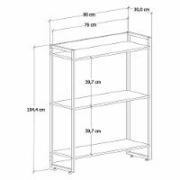 Estante Dynamica 80x30x104cm C/03 Prateleiras Nogal / Est.preta Nogal / Est.preta - 2