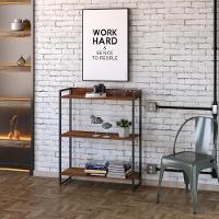 Estante Dynamica 80x30x104cm C/03 Prateleiras Nogal / Est.preta Nogal / Est.preta - 3