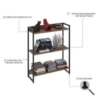 Estante Dynamica 80x30x104cm C/03 Prateleiras Nogal / Est.preta Nogal / Est.preta