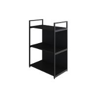 Estante C/03 Prateleiras 84x60x33cm C/fundo Yon Preto Tx/est.preta Preto Tx/est.preta - 1