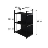 Estante C/03 Prateleiras 84x60x33cm C/fundo Yon Preto Tx/est.preta Preto Tx/est.preta - 5