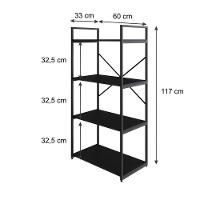 Estante C/04 Prateleiras 118x60x33cm Yon Preto Tx/est.preta Preto Tx/est.preta - 5