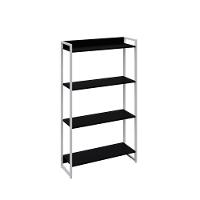 Estante Dynamica 80x30x146cm C/04 Prateleiras Preto ônix / Est.branca Preto ônix / Est.branca - 1