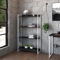 Estante Dynamica 80x30x146cm C/04 Prateleiras Preto ônix / Est.branca Preto ônix / Est.branca - 2